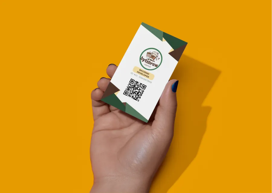A ByteBrew employee ID card held in a hand